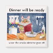 煙探知機が出たら夕食の用意が出来る マグネット (正面)