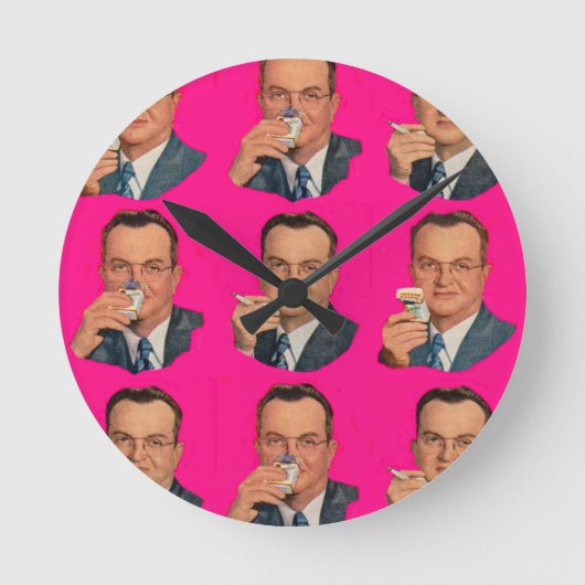 煙楽しむ、楽しむパック ラウンド壁時計 (正面)