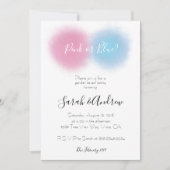 煙爆弾ジェンダー明らかにするパーティー煙爆弾ベビー 招待状 (正面)