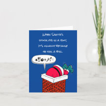 煙突おもしろいに立ち往生するサンタ