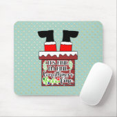 煙突おもしろいのクリスマスユーモアに包まれたサンタ マウスパッド (マウス)