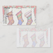 煙突からのためのつるす3つのクリスマスのソックス 名刺 (正面/裏面)