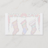 煙突からのためのつるす3つのクリスマスのソックス 名刺 (裏面)