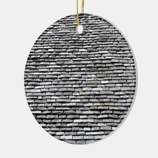 煙突が付いている古い屋根の上 セラミックオーナメント (左)