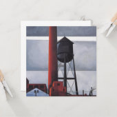 煙突と水の塔(by Charles Demuth) カード (正面/裏面インサイチュ)