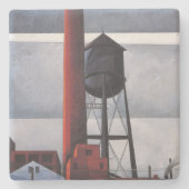 煙突と水の塔(by Charles Demuth) ストーンコースター (正面)