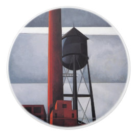 煙突と水の塔(by Charles Demuth) セラミックノブ