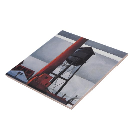 煙突と水の塔(by Charles Demuth) タイル (側面)