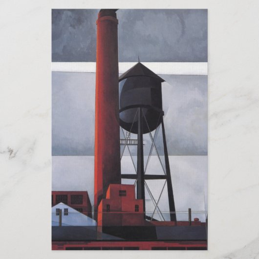 煙突と水の塔(by Charles Demuth) 便箋 (正面)