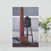 煙突と水の塔(by Charles Demuth) 便箋 (スタンド正面)