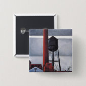 煙突と水の塔(by Charles Demuth) 缶バッジ (正面&裏面)