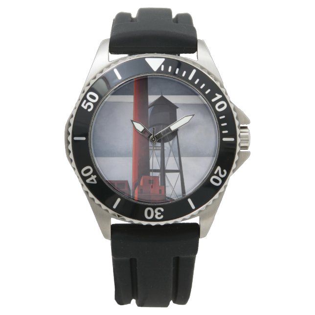 煙突と水の塔(by Charles Demuth) 腕時計 (正面)