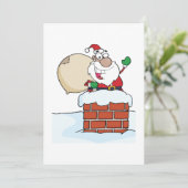 煙突にサンタがいるクリスマス招待状 招待状 (スタンド正面)
