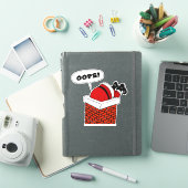 煙突にハマったサンタステッカー シール (iPadカバー)