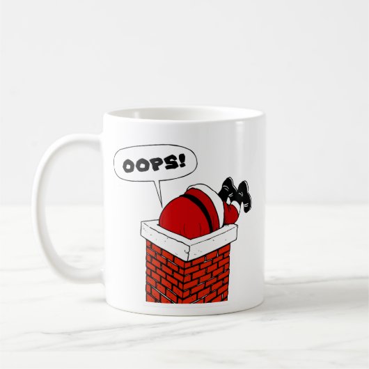 煙突に嵌まったサンタ コーヒーマグカップ (左)