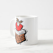 煙突に突き刺さるサンタクロース コーヒーマグカップ (正面左)