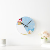 煙突に閉じ込められたサンタ ラウンド壁時計 (ホーム)