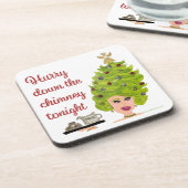 煙突のクリスマスコースターを急いで降りる コースター (左側)