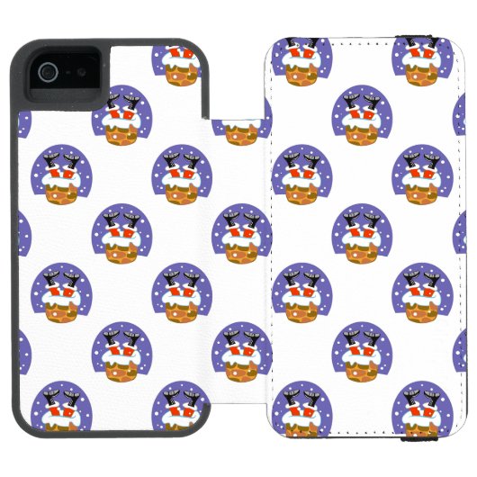 煙突のサンタクロース, 雪, クリスマス, 新年 INCIPIO iPhoneウォレットケース (フォリオ Open)