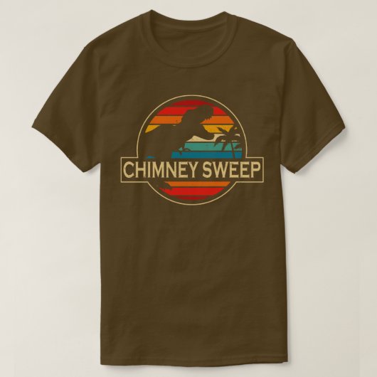 煙突のスイープ恐竜 Tシャツ (デザイン正面)