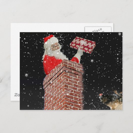 煙突のポストカードにサンタ シーズンポストカード (正面/裏面)