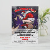 煙突の上に座っている漫画のサンタ 招待状 (スタンド正面)