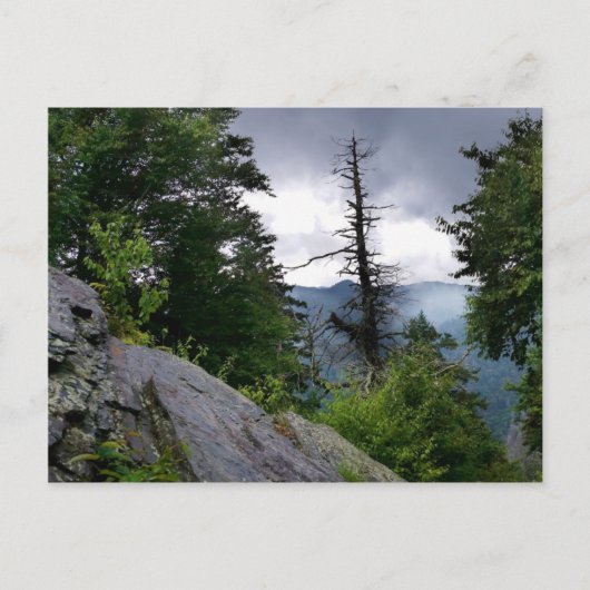 煙突の上に煙素晴らしが立つ山々 ポストカード (正面)