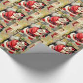 煙突の下のサンタ ラッピングペーパー (角)