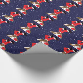 煙突の包装紙で付く熱狂するなサンタ ラッピングペーパー (角)