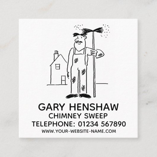 煙突の掃引スクエアビジネスカード スクエア名刺 (正面)