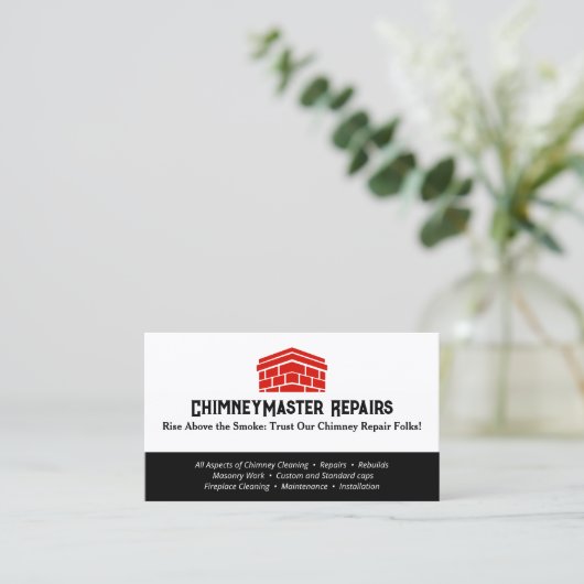 煙突の清掃と修理 名刺 (スタンド正面)