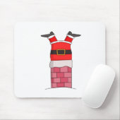 煙突の詰まった中のサンタクロース マウスパッド (マウス)