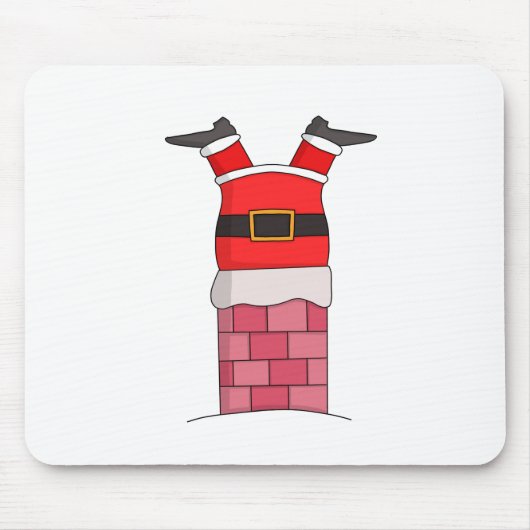 煙突の詰まった中のサンタクロース マウスパッド (正面)