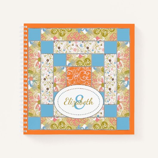 煙突キルトブロックパターン ノートブック (正面)