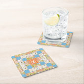 煙突キルトブロック紙コースター スクエアペーパーコースター (インサイチュ)