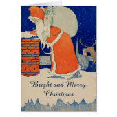 煙突クリスマスのギフトサック付きヴィンテージ (正面)