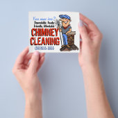 煙突クリーニングスイープクリーナーカスタマイズ可能なプロモーション チラシ (手)