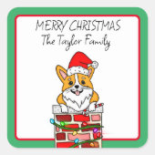 煙突パーソナライズされたの聖降誕祭のお祝い スクエアシール (正面)