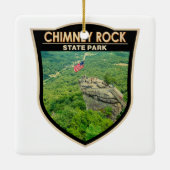 煙突ロック州パークノースカロライナのバッジ セラミックオーナメント (裏面)
