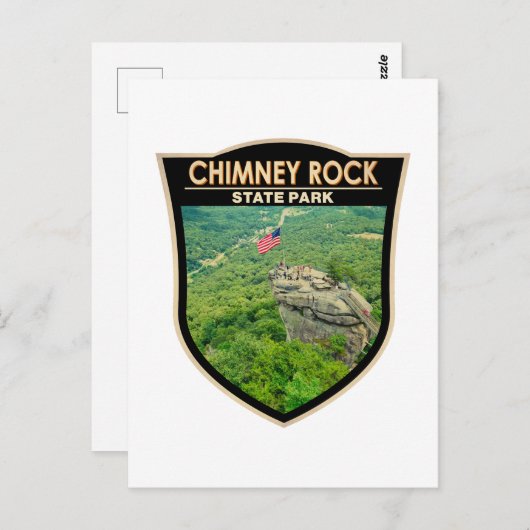 煙突ロック州パークノースカロライナのバッジ ポストカード (正面/裏面)