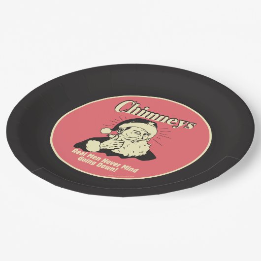 煙突実在：男は降りる気がない ペーパープレート (アングル)