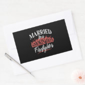 煙結婚したの中で熱い消防士に 長方形シール (封筒)