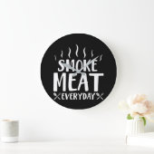 煙肉毎日に肉BBQの焼くこと ラージ壁時計 (ホーム)