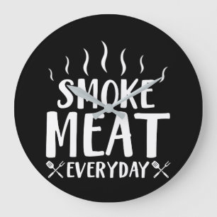 煙肉毎日に肉BBQの焼くこと ラージ壁時計