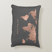 煙色の楽観的な世界|の地図 アクセントクッション (裏面(縦))