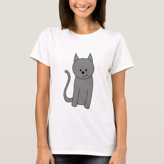 煙色猫の漫画 Tシャツ (正面)