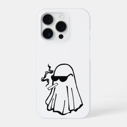 煙草を吸うクールなオバケ – ハロウィン携帯ケース iPhoneケース (裏面)