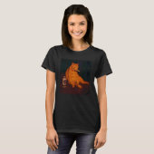 煙草を吸う子猫の面白い猫のミーム Tシャツ (正面フル)