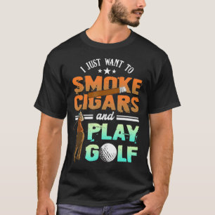 煙草及びゴルフ遊ゴルファー喫煙タバコ Tシャツ