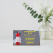 煙・赤消火器消火器防火事業 名刺 (スタンド正面)